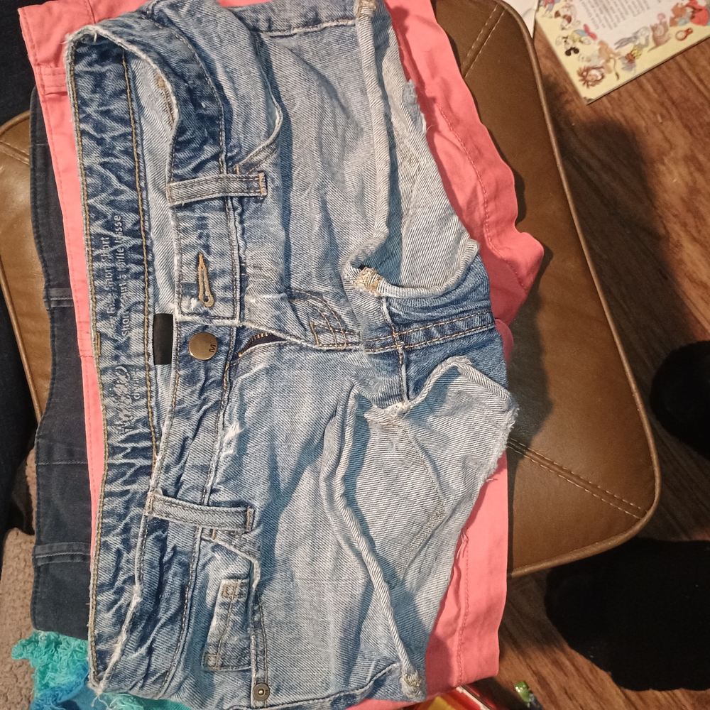 Denim and Pink Shorts Set